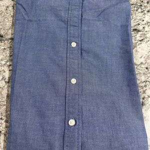 St. John Blue and White Dress Shirt with Tailored Fit